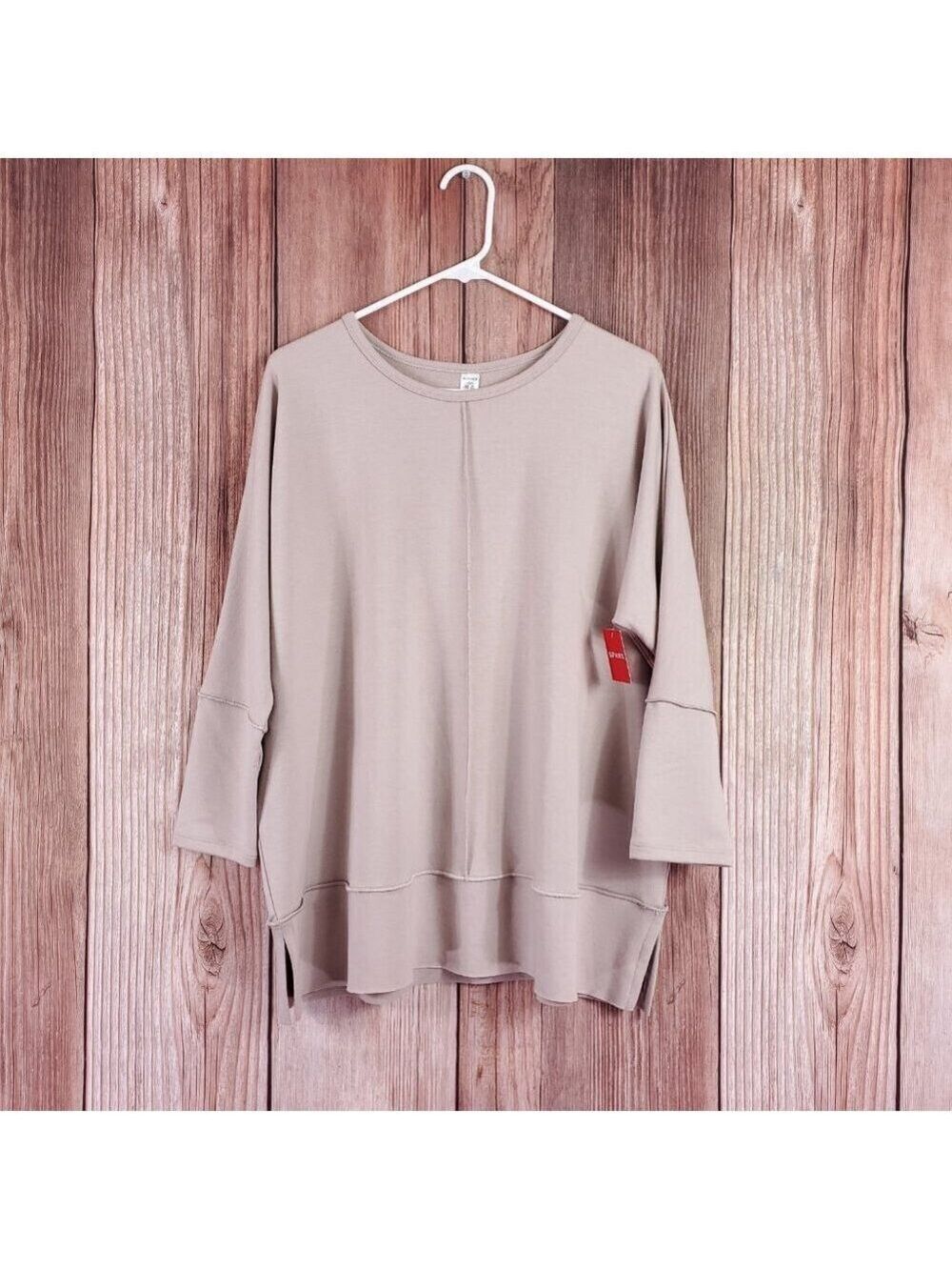 NWT Spanx PLT Dolman Sweatshirt Womens Large 3/4 Sleeves Top Oat 50171R